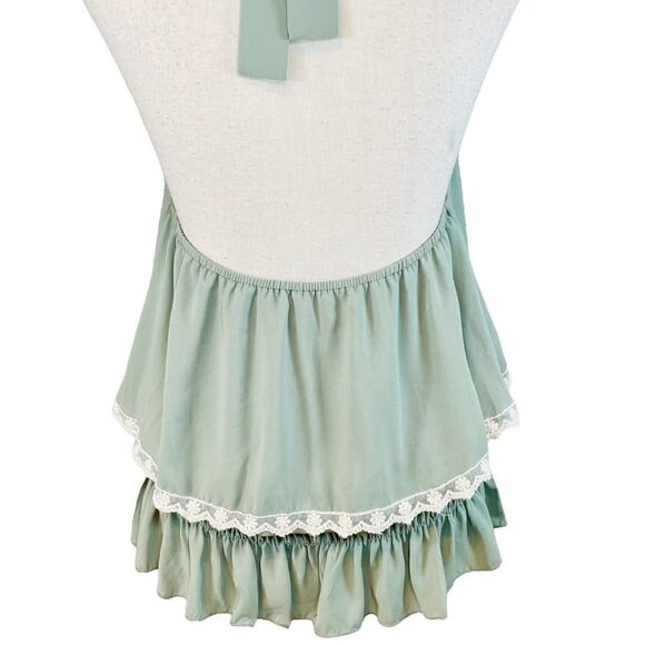 Wren & Willa Halter Top Smocked Open Back Blouse Cottagecore Feminine Coquette - Picture 6 of 11